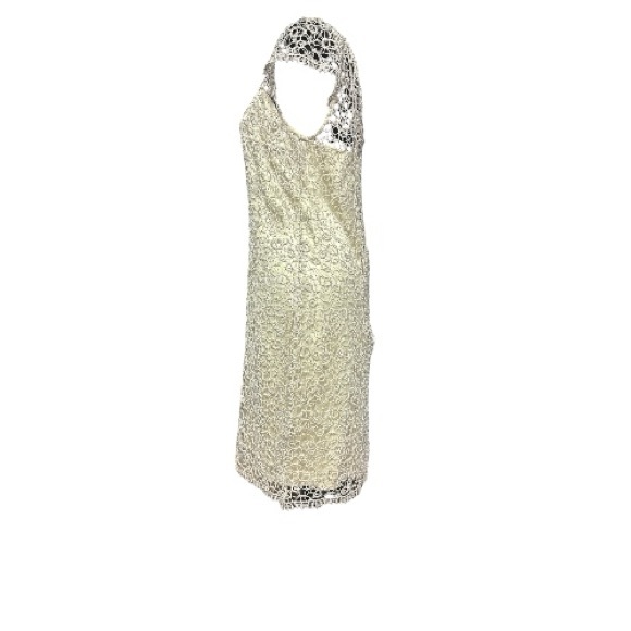 Cachet Cream silver Lace Mini Dress Size 14 - Picture 3 of 10